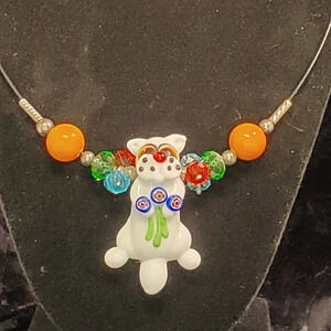 NWOTs ~ Lampwork Blown Glass Cat 😺w/ Character! Handcrafted & ONE of a Kind!